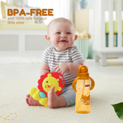 Adore Bling Straw Sipper with Handle & Retractable Head - 270 ml- Yellow