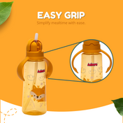 Adore Bling Straw Sipper with Handle & Retractable Head - 270 ml- Yellow