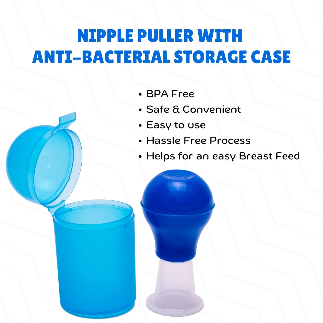Adore Nipple Puller with Anti bacterial Storage Case-Blue