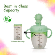 Adore Simbha- The Silicon Straw Sipper with Gravity Ball & Twin Handle 210ml Green