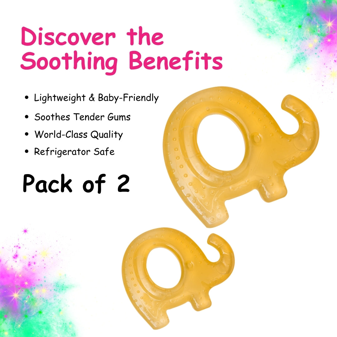 Adore Luscious Water Filled EVA Teethers- Yellow Elephant -2pack