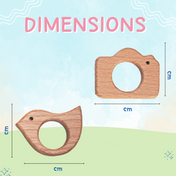 Adore Wohoo! Wooden Teethers- Pack of 2- CAM+ BIRD