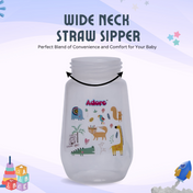 Adore Scotland Wide neck Soft Straw Sipper with Twin Handle-250ml- Green