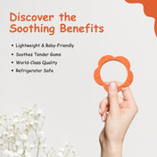 Adore Floral Silicon Teether- Pack of 2 - Orange