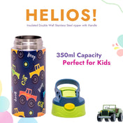 Adore Helios! Double Wall Insulated Stainless Steel Sipper 350ml- Blue Jeep