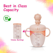 Adore Simbha- The Silicon Straw Sipper with Gravity Ball & Twin Handle 210ml Pink