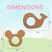 Adore Wohoo! Wooden Teethers- Pack of 2- WHALE +MICK