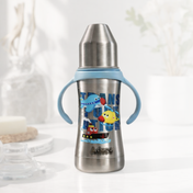 Adore Twilight 2in 1 Stainless Steel Sipper with Twin Handle 250ml - Blue Transport