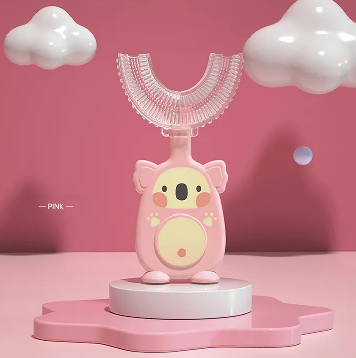 Adore Koala Kids U Shaped Silicone Toothbrush - Pink