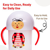 Adore SPINHX Duck Bill/ Hard Spout Sipper with Twin Handle & Hygiene Cap- 250ml- Red