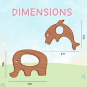 Adore Wohoo! Wooden Teethers- Pack of 2- DUMMIE+DOLPHIN