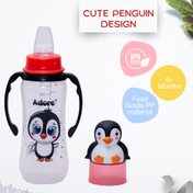 Adore Yeah! The Character Hood Narrow Neck Soft Spout Sipper 250ml - Penguin