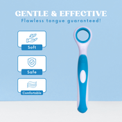 Adore Advanced Tender Touch Small Head Tongue Cleaner-Pack of 2- Blue + Pink