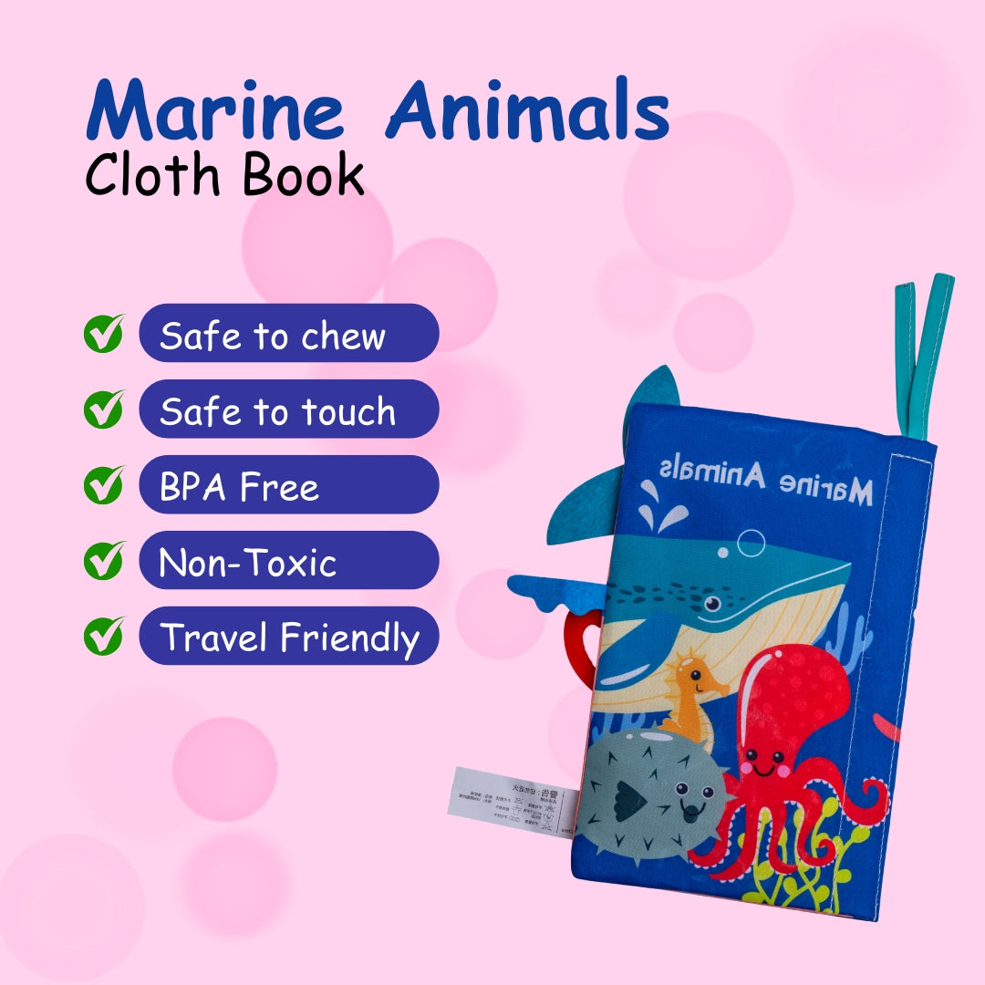 Adore Animal Kingdom Baby Cloth Tail Books- Marine Theme