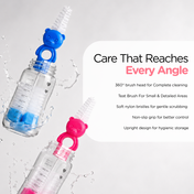Adore Hola Bear 2 in 1 Bottle Cleaning Brush Kit- Pink