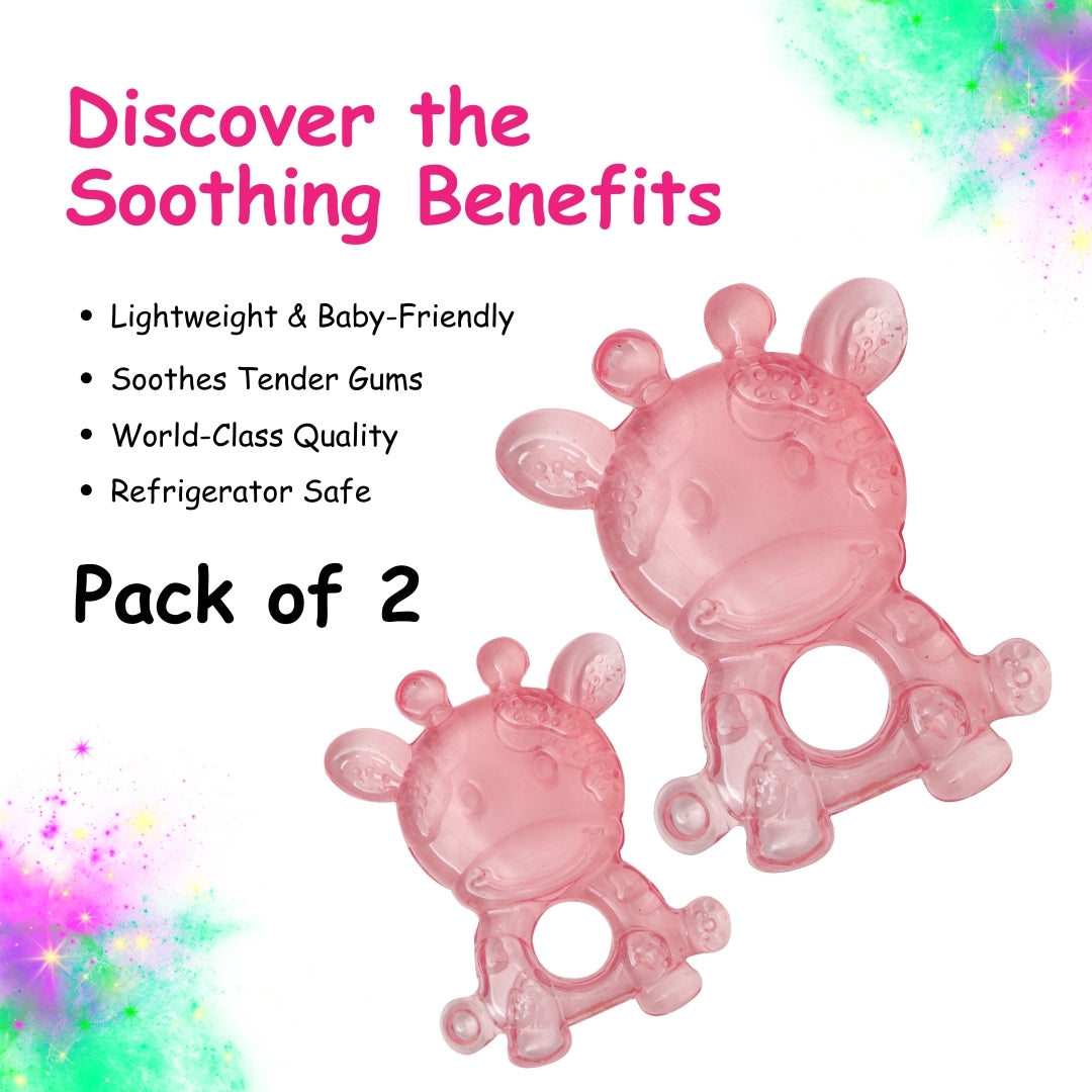 Adore Luscious Water Filled EVA Teethers- Pink Giraffe -2pack