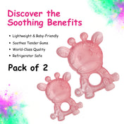 Adore Luscious Water Filled EVA Teethers- Pink Giraffe -2pack