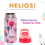 Adore Helios! Double Wall Insulated Stainless Steel Sipper 350ml- Pink Animal