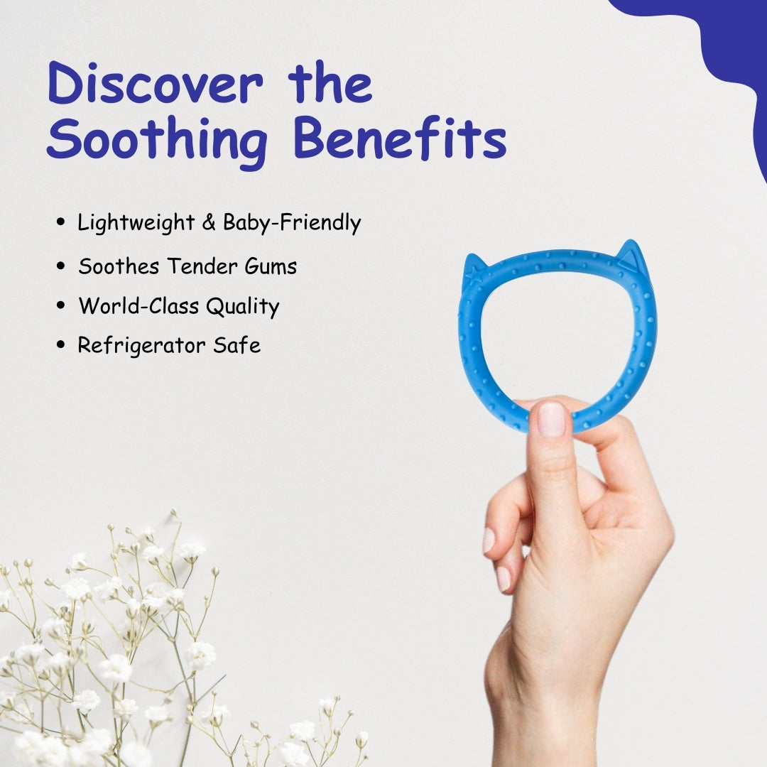 Adore Katty Silicon Teether- Pack of 2- Blue