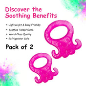 Adore Luscious Water Filled EVA Teethers- Pink Ocotpus -2pack