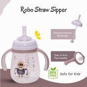 Adore Robo Weighted Straw Sipper with Gravity Ball and Twin Handle