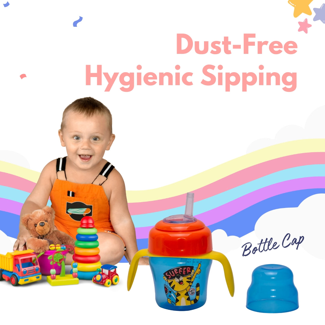 Adore Upsilon Straw Sipper with Twin Handle 150 ml - Surfer