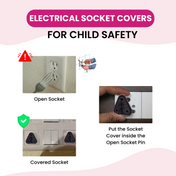 Adore Baby Safety Child Proofing Electrical Socket Cover Set- Pack of 12-Brown