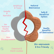 Adore Wohoo! Wooden Teethers- Pack of 2- HORSE+FLOWER