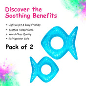 Adore Luscious Water Filled EVA Teethers- Blue Fish -2pack
