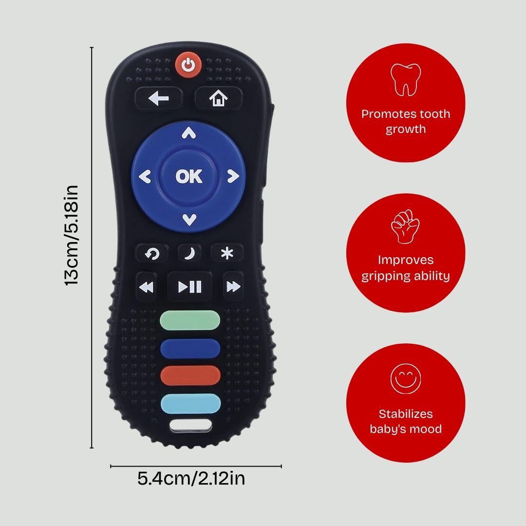 Adore Tusk Pro Silicon Teether - Remote Theme- Black