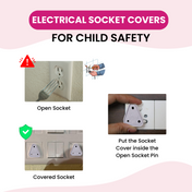 Adore Baby Safety Child Proofing Electrical Socket Cover Set- Pack of 12-Grey