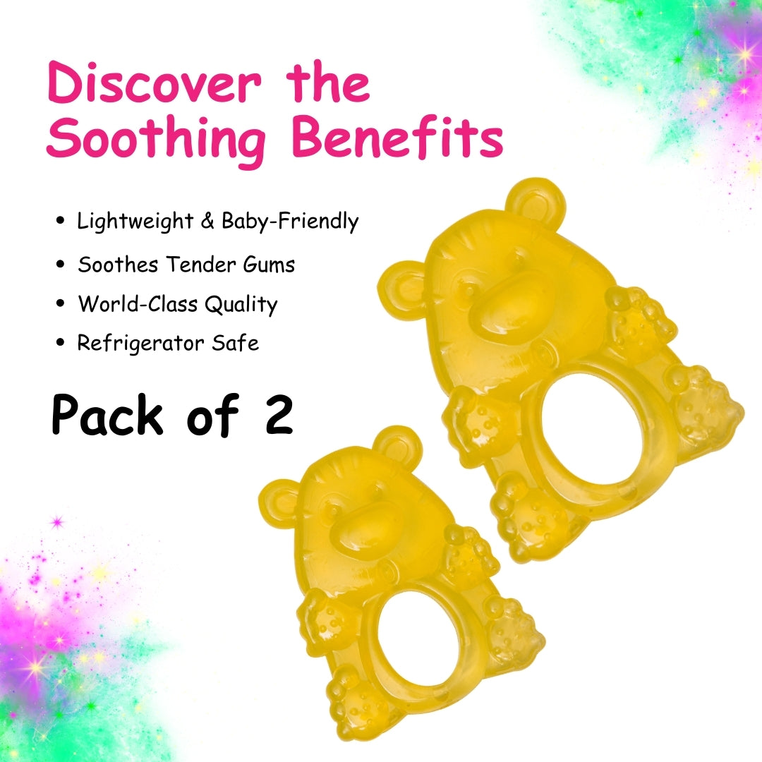 Adore Luscious Water Filled EVA Teethers- Yellow Bear -2pack