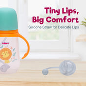 Adore Great Britain Wide Neck Straw Sipper with Gravity Ball and Twin Handle- 250ml Orange