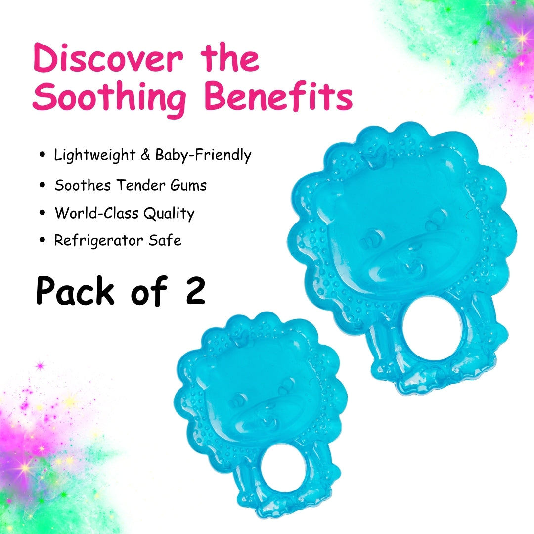 Adore Luscious Water Filled EVA Teethers- Blue Lion -2pack