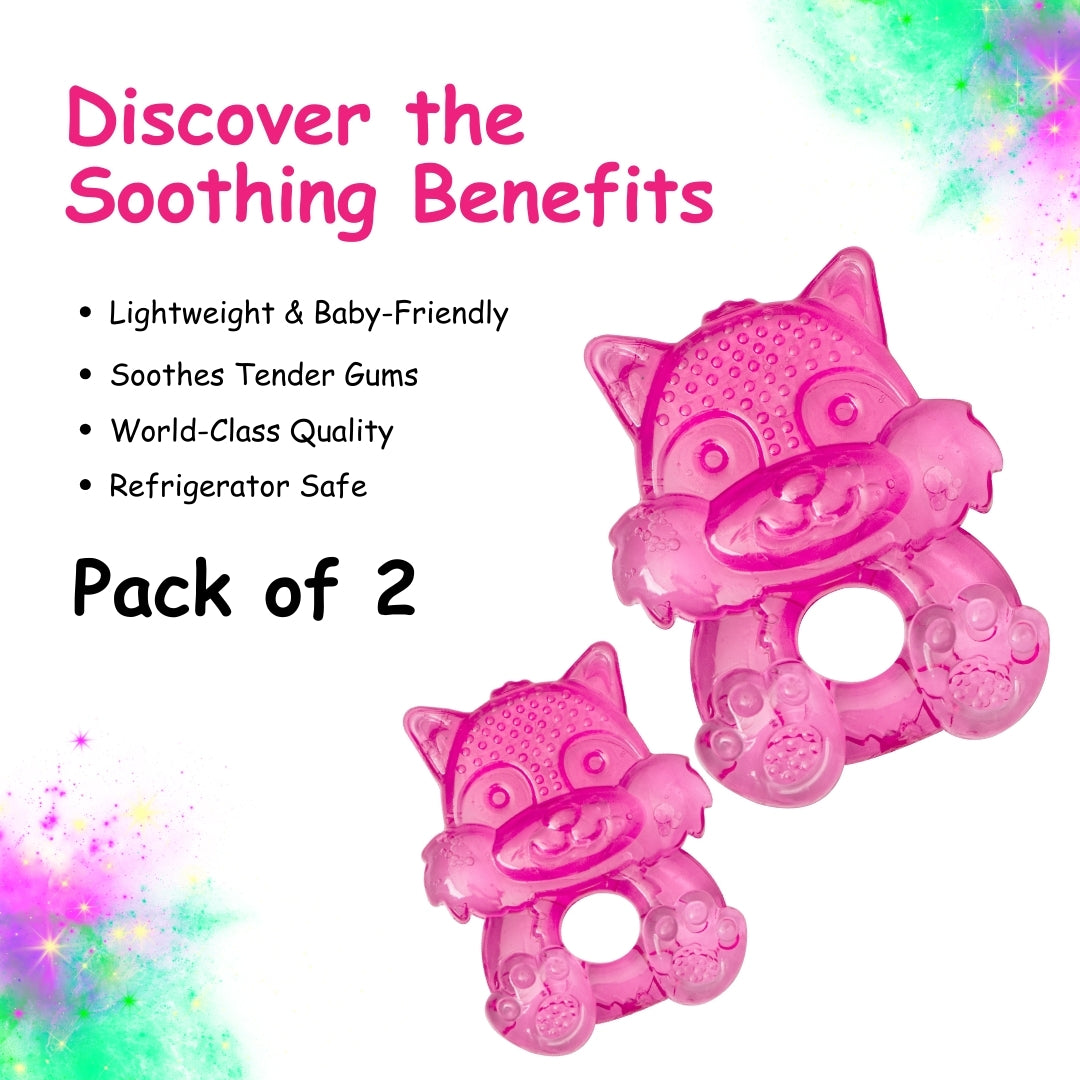 Adore Luscious Water Filled EVA Teethers- Pink Squirrel -2pack