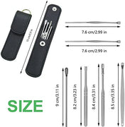 Adore Stainless Steel Ear Wax Remover With Leather Storage Case - Pack of 6 -Pink