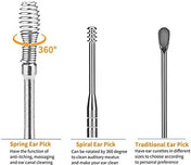 Adore Stainless Steel Ear Wax Remover With Leather Storage Case - Pack of 6 -Pink