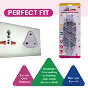 Adore Baby Safety Child Proofing Electrical Socket Cover Set- Pack of 12-Grey