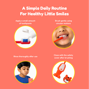 Adore Kids Pop Up Toothbrush with Safety Head Attractive Character - Orange Tiger