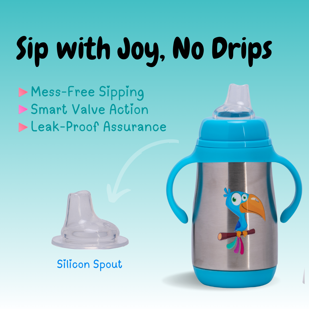 Adore Gypsy! 3Stage Stainless Steel Feeding Bottle With Gravity Ball - Blue