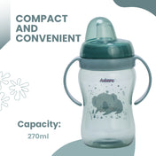 Adore ARRO Soft Spout Sipper with Dust Free Cap and Twin Handle 270ml - Green