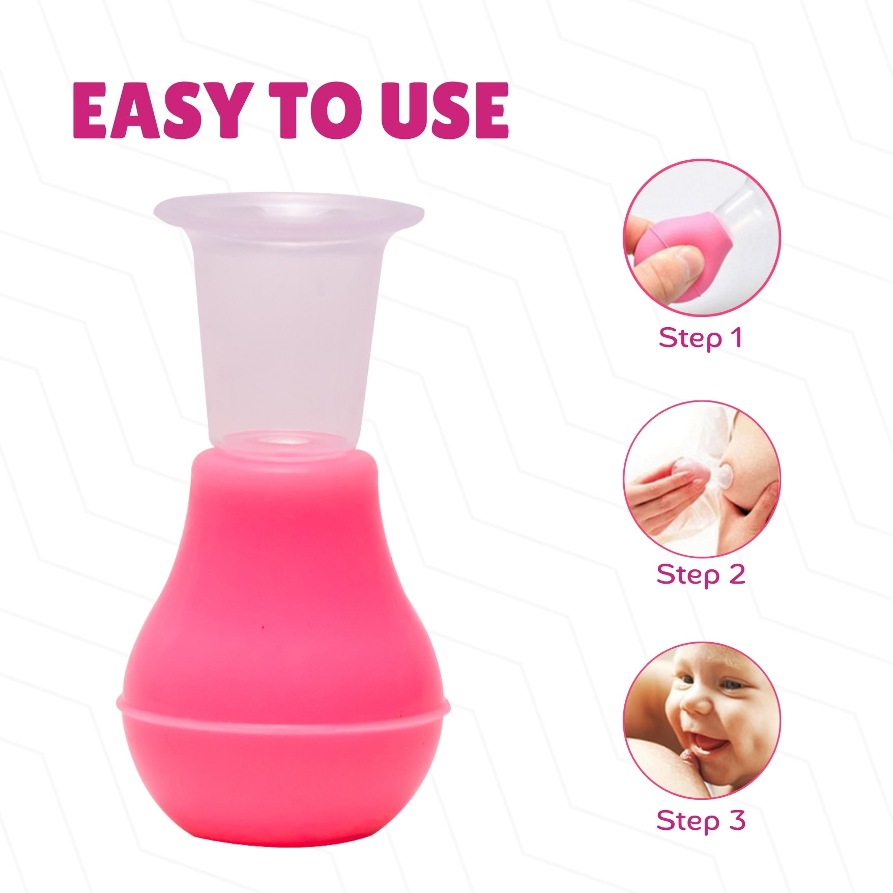 Adore Nipple Puller with Anti bacterial Storage Case- Pink