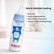 Adore Advanced CONTANGO- The 4 Stage Ventilated Anti-Colic Stem Baby Feeding Bottle- 250ml- Blue