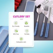 Adore Bon Vivant Portable Cutlery Set with Anti Bacterial Storage Case Sky Blue