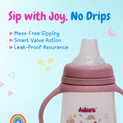 Adore Magnum Opus 4 Stage Wide Neck Feeding Bottle with Twin Handle- Pink