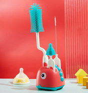 Adore Li'l Dino 3 in 1 Bottle Cleaning Brush kit with Drying Stand - Green
