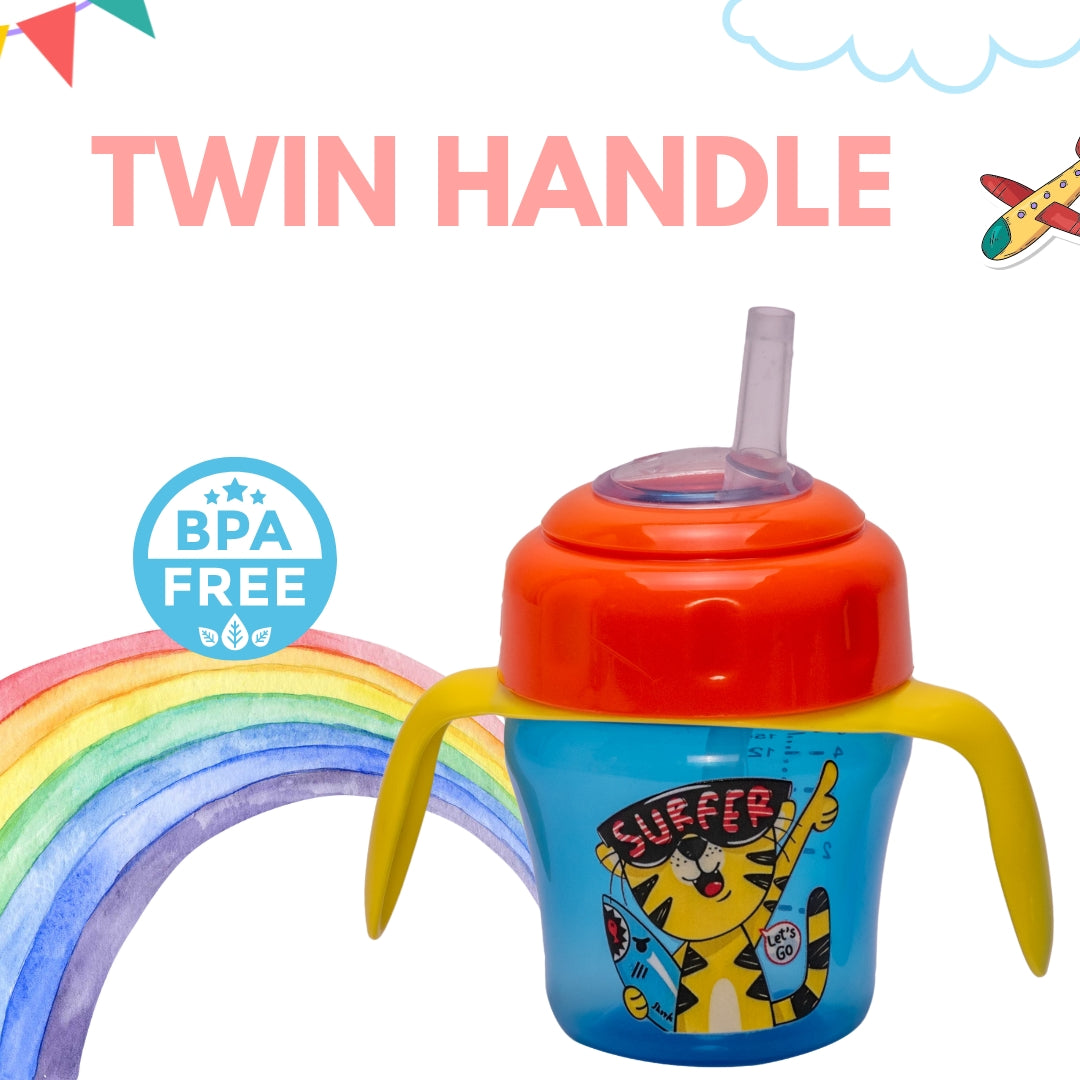 Adore Upsilon Straw Sipper with Twin Handle 150 ml - Surfer