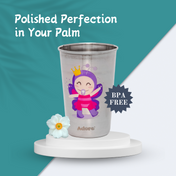 Adore Uno Printed Stainless Steel Tumbler with Spill Proof Lid 300 ml - White and Purple