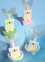 Adore Koala Kids U Shaped Silicone Toothbrush - Pink