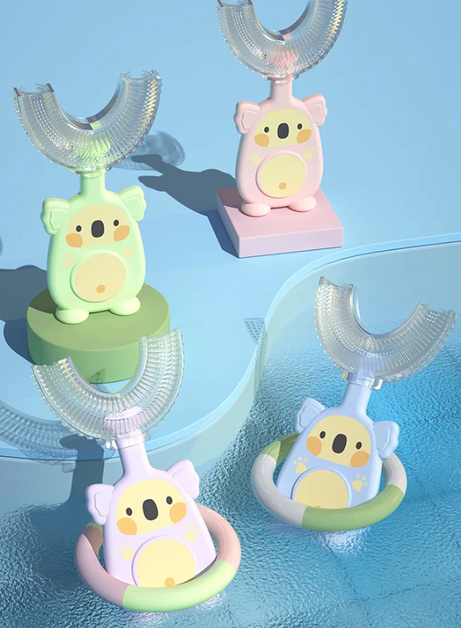 Adore Koala Kids U Shaped Silicone Toothbrush - Pink